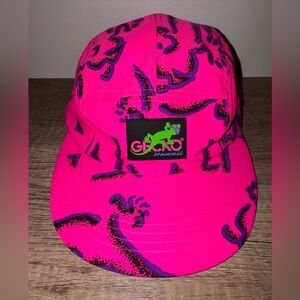 VTG Gecko Hawaii Lightweight Hat Adjustable Strapback Colorblock Retro 90s Cap